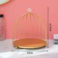 Nordic Gold Iron Birdcage Cosmetics Storage Rack and Desktop Perfume Organizer Stand - Gold Single Layer