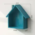 Wooden house wall shelf blue vintage home decor wall mounted display rack 25x24cm - Blue Small House with Inner Box