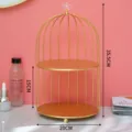 Gold 2-tier metal birdcage cosmetic storage rack desktop organizer for perfume and makeup - Gold Two Layers