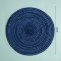 Round blue woven placemat heat resistant table mat 30cm home daily kitchen decor - Large 30cm / Blue
