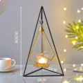 Nordic geometric metal candle holder geometric iron candlestick table decor 30.5cm height - Triangular Hanging Basket Style