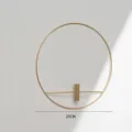 Minimalist gold metal circular wall hanging vase and candle holder, modern 25cm decor. - S / Round Flower Holder Without Inner Box / Gold