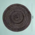 Round woven placemat 30cm black white spiral design heat resistant dining table mat for home - Large 30cm / Gray
