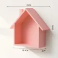 Wooden small house wall shelf pink home decoration storage rack for bedroom wall decor - Pink Small House with Inner Box