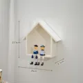 Wooden house wall shelf with dangling legs doll decor, simple white home hanging rack. - White Small House with Inner Box
