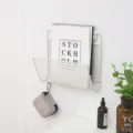 Nordic style iron wall mounted hanging book rack magazine storage shelf for living room - White