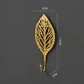 Nordic gold leaf wall hook decorative wrought iron single coat hook room entry 9x21cm - Style D 21cm Long Hook (y13) / Gold