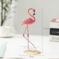 Pink flamingo resin figurine desktop ornament home bedroom living room decor gift - Lift Foot Style