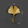 Nordic Gold Ginkgo Leaf Wall Hook Metal Decorative Coat Hanger Single Hook Home Decor - Style A Ginkgo Leaf Hook (y10) / Gold