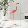 Creative pink flamingo resin figurine ornament with gold base for home living room decor - Standing Style