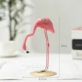 Pink flamingo resin figurine desktop ornament cute animal home decor gift for bedroom living room - Head Down Style
