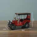 Vintage metal car model retro ironcraft ornament for home office desk decor 20cm red - Red Vintage Car