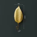 Nordic gold leaf coat hook iron wall mounted single decorative hook for home hallway - Style G 19cm Long Hook (y16) / Gold