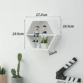 Hexagonal wooden wall shelf white geometric floating shelf bedroom decor storage display - With Divider and Inner Box / S / White