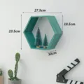 Wooden Hexagon Wall Shelf Floating Shelves Geometric Hanging Display Shelf for Home Decor - Without Divider with Inner Box / S / Blue