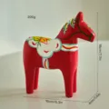 Nordic red wooden Dala horse figurine handcrafted decorative ornament 18cm table - Hand-Painted Red Wooden Horse - Small