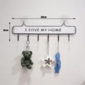 Creative wooden iron wall-mounted hook rack for home entry coat key storage and decoration. - Six Hooks / White