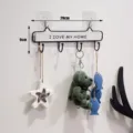Creative wooden iron wall hook decorative key rack holder for home entryway wall hanging. - 4 Hooks / White
