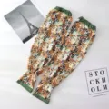 Manches de protection solaire en soie glacée imprimées pour femmes, couvre-bras pour conduite. - Taille unique / Vert Vintage Floral