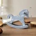 Wooden rocking horse figurine desktop ornament children nursery DIY toy grey small decor - Gray Distressed