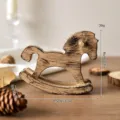 Wooden rocking horse desktop ornament miniature vintage wood craft toy home decor gift - Vintage Color Distressed