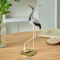 Red-crowned crane sculpture tabletop ornament, elegant bird figurine decor for home desk. - Looking Up Crane