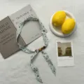 Vintage retro floral υφασμάτινη αλυσίδα μέσης με ξύλινες χάντρες αισθητικό γυναικείο αξεσουάρ - Ανοιχτό Πράσινο