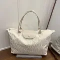 plissierte tragetasche große kapazität freizeit schultertasche für reise und pendeln - Weiß