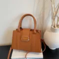 Braune PU Leder Handtasche modische Shopper Tasche mit grossem Kapazitaet fur Damen - Braun