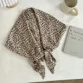 Korean style floral triangular scarf waist skirt drape, trendy layering fashion accessory. - Milk Tea Floral Style / 140*70cm