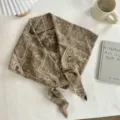 Korean style retro paisley print triangular scarf fashion accessory for women daily wear 100c - Brown Paisley Style / 140*70cm