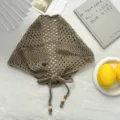Bufanda triangular de punto de ganchillo marrón falda envolvente para mujeres estilo capas. - Marrón