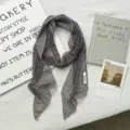 Chic elegante foulard sottile in chiffon con stampa floreale per donna, accessorio leggero. - 140*14cm / Floreale Scuro