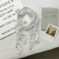 Sciarpa sottile con stampa di stelle velata nastro chic foulard elegante accessorio - 140*14cm / A stella