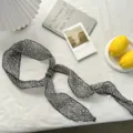 Detalle de la bufanda larga con estampado de leopardo en blanco y negro, tela ligera, elegante. - Estampado Leopardo Negro Blanco (03#-Negro Leopardo) / 150*7cm / Negro