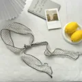 Bufanda larga de lunares estilo francés para mujer, elegante pañuelo fino de cuello. - Blanco Lunares Negros (01#-Blanco Lunares) / 150*7cm / Blanco