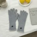 Cozy grey knitted gloves for women winter warmth daily wear touch screen compatible 1pc - 25*9cm / 05#-Grey