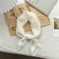 Elegant beige white lace square scarf, French style hollow floral hair scarf for women. - 02#-Beige Peony