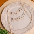 Ensemble de bannière de drapeau de gâteau d'anniversaire russe, toile de coton, fête. - Emballage en carton kraft