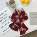 Red retro Fair Isle knit cross scarf for women, cozy winter warm fashion accessory. - 01#-Snowflake