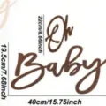 Oh baby felt wooden party sign photography prop newborn birthday decoration baptism banner 40cm - Brown