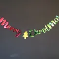 Bannière de lettres de Noël décoration suspendue fête de vacances fournitures de fête - Ensemble de Rubans Rouge et Vert