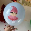 12 pouces ballon en latex de Noël décoration de fête, mignon elfe impression bleu vacances - 10 Pièces par Paquet / Bleu