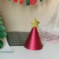 Chapeau de fête de Noël chapeau conique pailleté avec étoile dorée pour décoration de vacances - Rouge