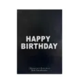 Carte de voeux d'anniversaire noire avec texte blanc autocollant mural deco de fete SKU - Lettre Noire