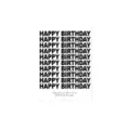 Carte de vœux d'anniversaire minimaliste typographie noir et blanc autocollant mural. - Autocollants d'Alphabet Fond Blanc