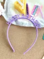 Purple plastic happy birthday letter headband cute party hair accessories for children adults - One Size / Purple
