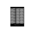 Minimalist black and white happy birthday typography wall sticker poster card home decor - Black Letter Print