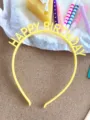 Yellow Happy Birthday Letter Headband Cute Party Hair Hoop Children Adult Holiday Headwear - One Size / Yellow