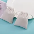 Creme Samt Kordelzugbeutel fur Schmuck Aufbewahrung, Geschenke Verpackung & kleine Accessoires. - 5*7cm / Gebrochenes Weiß
